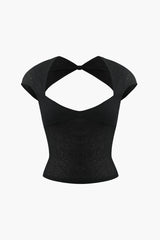 V-neck Backless Crop T-Shirt