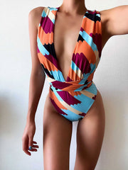 Sexy Geometric One-piece Printed Bikini