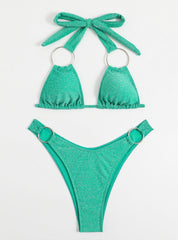 Solid Color Halter Sexy Bikini