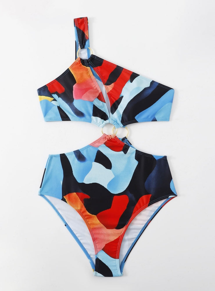 Sexy Print One Piece Swimsuit Bikini