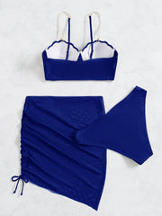 Women's Three-piece Solid Color Bikini