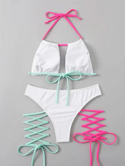 Sexy Lace-up Swimsuit Split Bikini