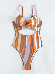 Striped Sexy One-piece Swimsuit