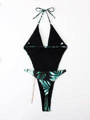 Woman One-piece Leaf Swimsuit Bikini