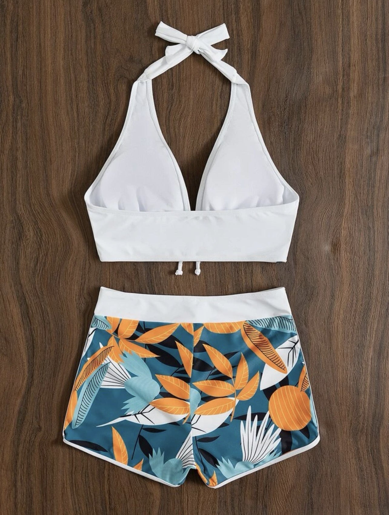 Flower Boyshort Split Bikini