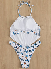 Butterfly Printneck Sexy Two-piece Bikini