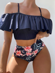 Lotus Leaf Swimsuit Off the Shoulder Bikini