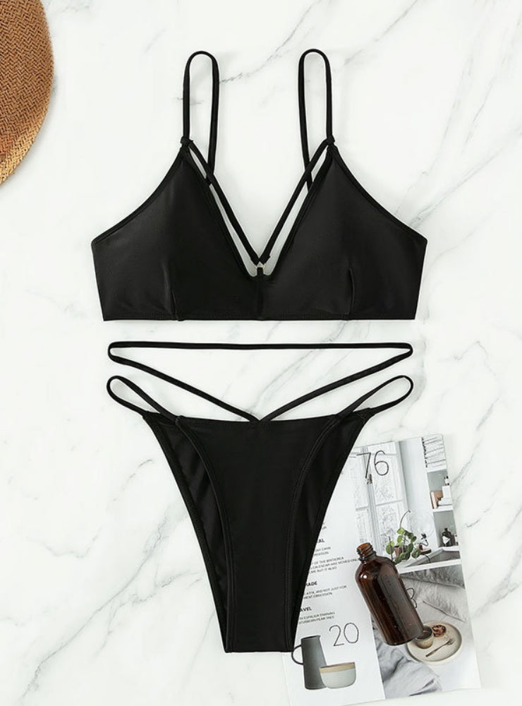 Sexy Sling Hollow Beach Split Swimsuit