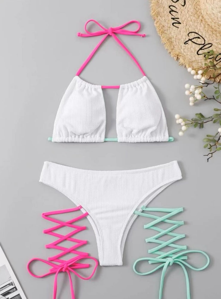 Sexy Lace-up Swimsuit Split Bikini