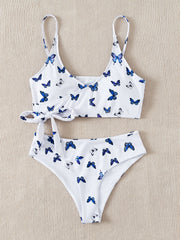 Butterfly Print Thin Strap Beach Bikini