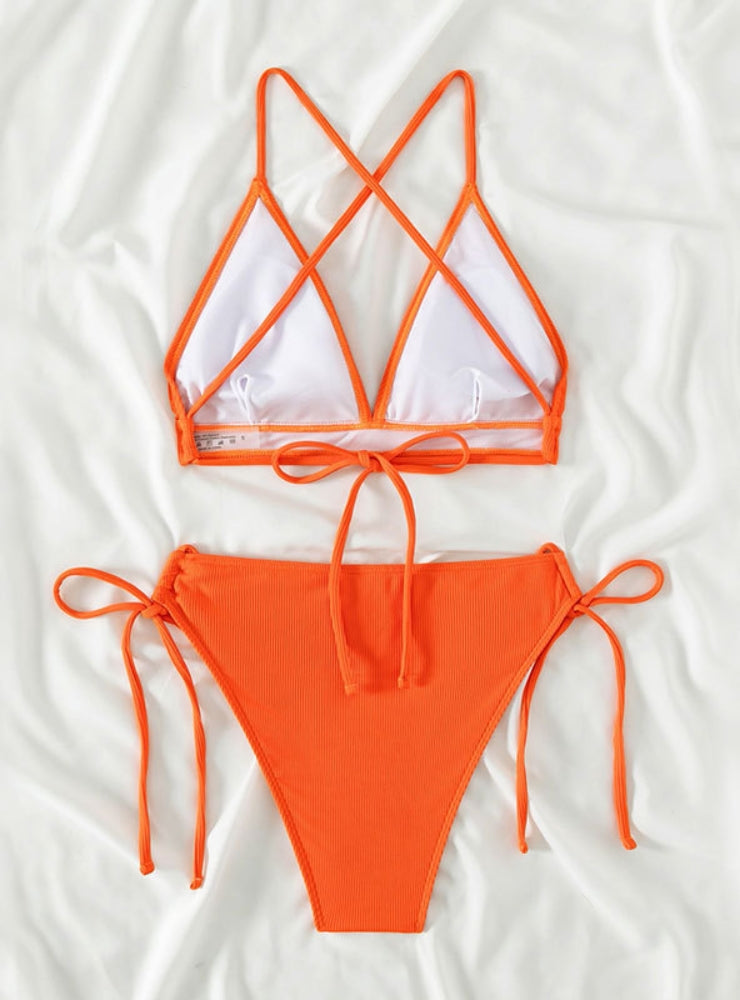 Women Halter Lace up Swimsuit