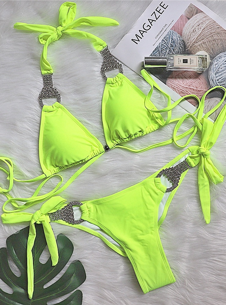 Beach Vacation Sexy Rhinestone Bikini