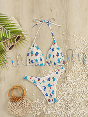 Flower Print Rope Beach Bikini