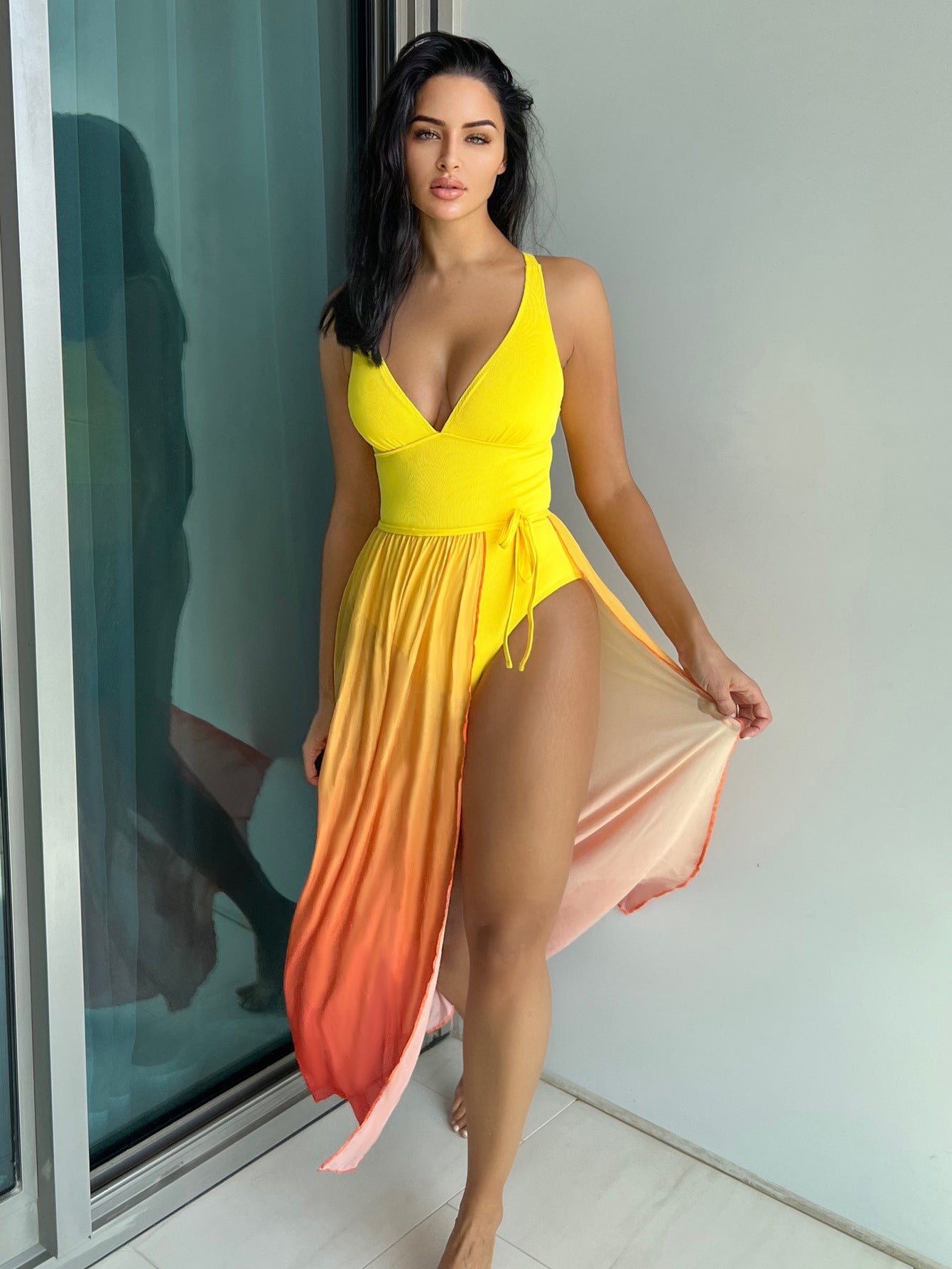 Sexy One-piece Bikini Gradient Two-piece Suit