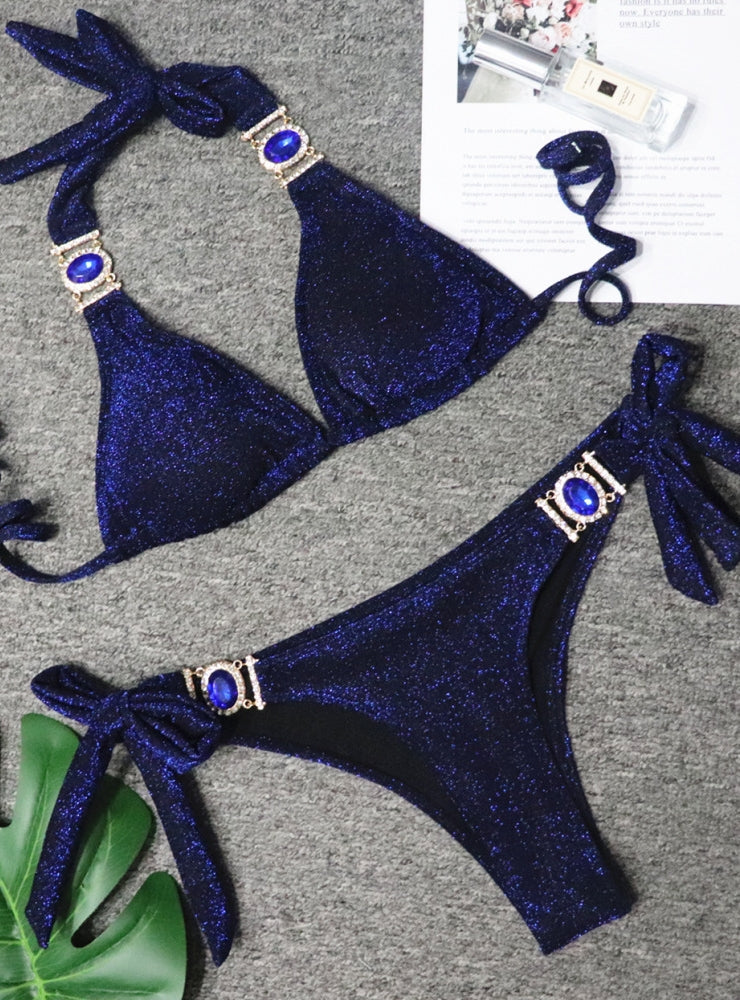 Sexy Shiny Special Fabric Crystal Diamond Bikini