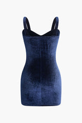 Velvet V-neck Cami Mini Dress