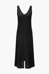 V-neck Slit Front Sleeveless Maxi Dress