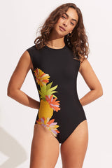 Floral Print Casual Backless One Piece Swimwear