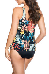 Floral Print Elegant Irregular Layered Tankini