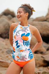 Floral Print  Girly Cross Over Tankini