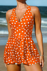 Polka Dot Elegant Cross Over Tankini