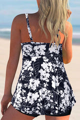 Floral Print Lowkey Scoop Neck Flowy Tankini