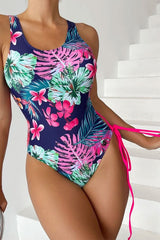 Floral Print Flattering Cutout Strappy One Piece Swimwear