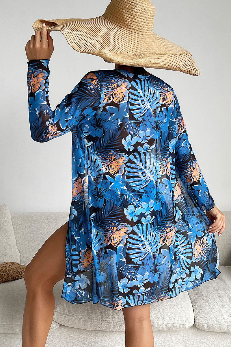 Floral Print Elegant Bandage Cutout Three Pieces