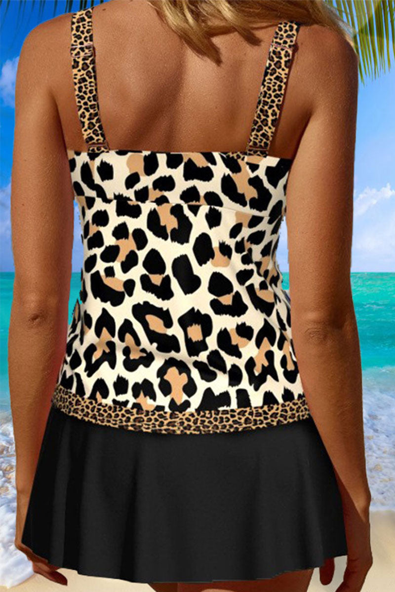 Floral Print Patchwork On-trend V Neck Tankini