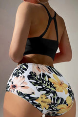 Floral Print Classic Round Neck Bikini