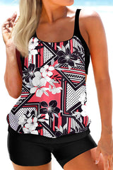 Floral Print Patchwork Cozy Tankini