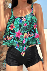 Floral Print Laid Back Irregular Layered Bikini