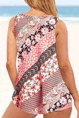 Floral Print On-trend V Neck Tankini & Shorts