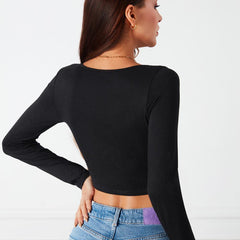 Long Sleeve Cut Top