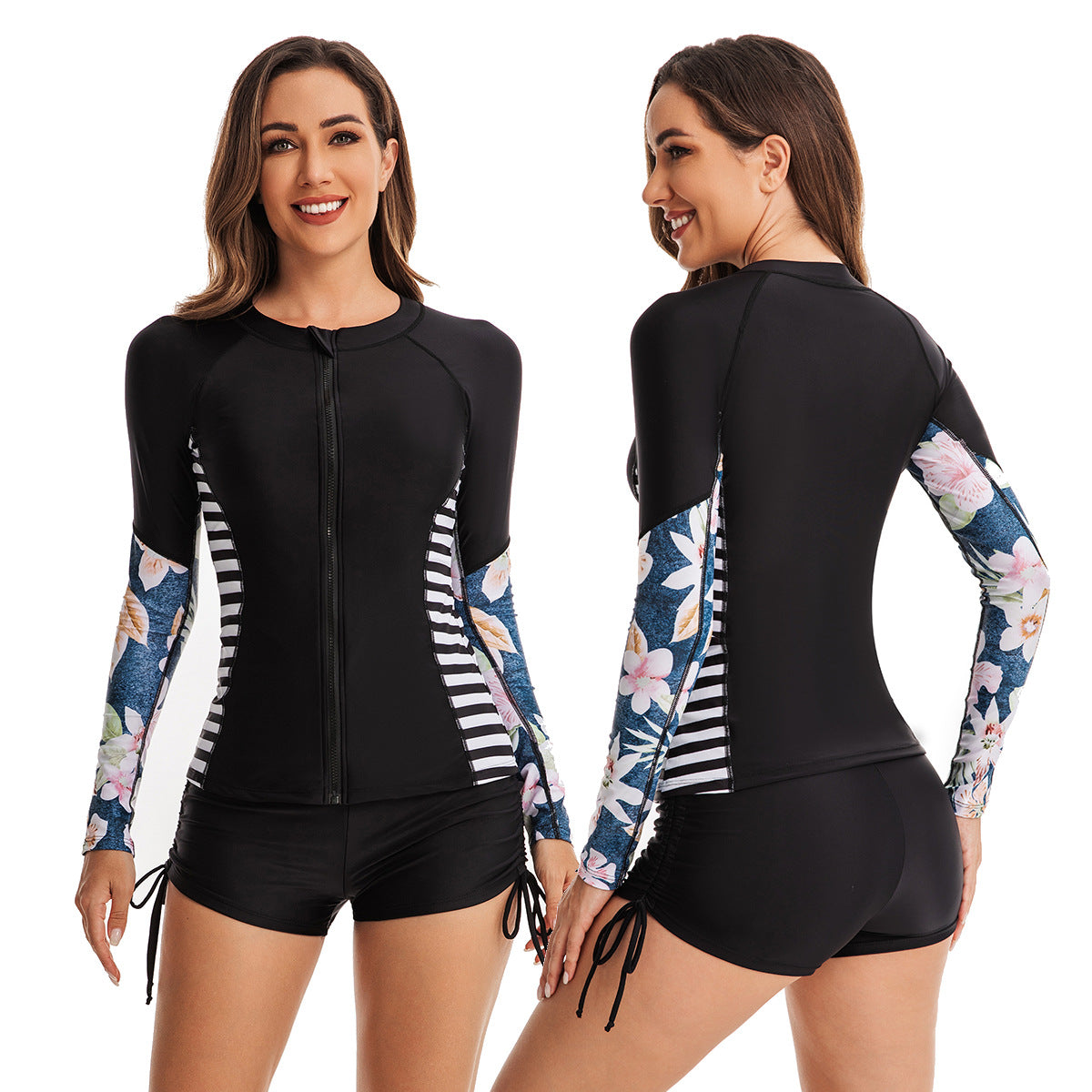 Long Sleeve Swimsuit with Boyshorts