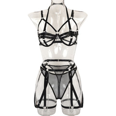 New Chain Stitching Underwear Three-Piece Lingerie Set