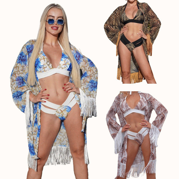 HALTER BIKINI SET + KIMONO