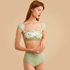 VIOLET VINTAGE SQUARE-NECK BIKINI SET
