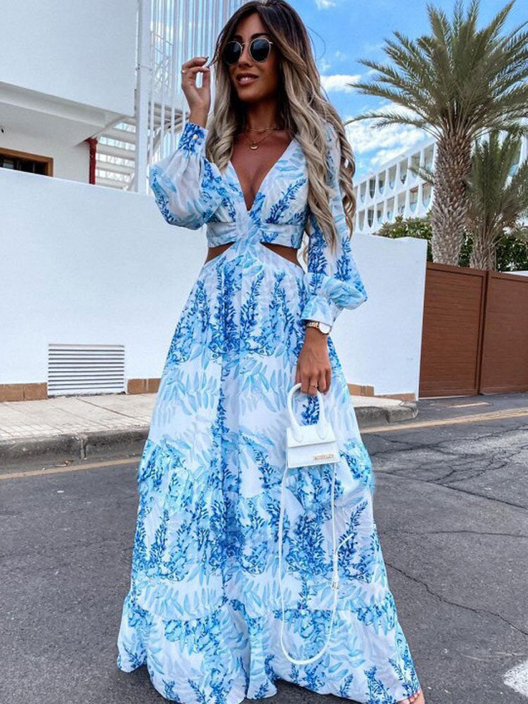 Long sleeved Printed Summer Dress