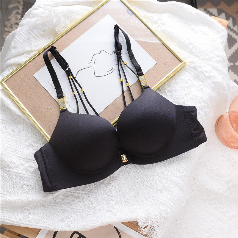 Thin Wire-Free Front Button Bralette Set