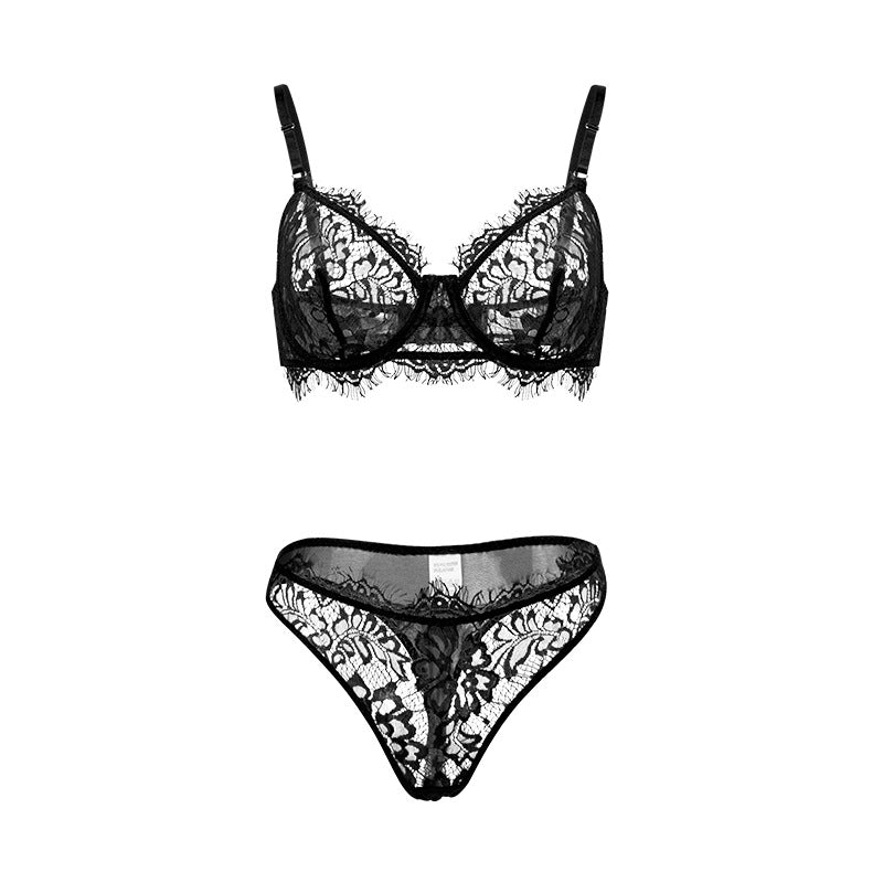 Allover Lace Trim Sexy Lingerie Set