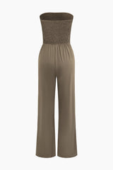 Tie Front Strapless Jumpsuit