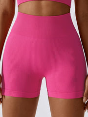 Seamless Rib Tummy Control Yoga Shorts