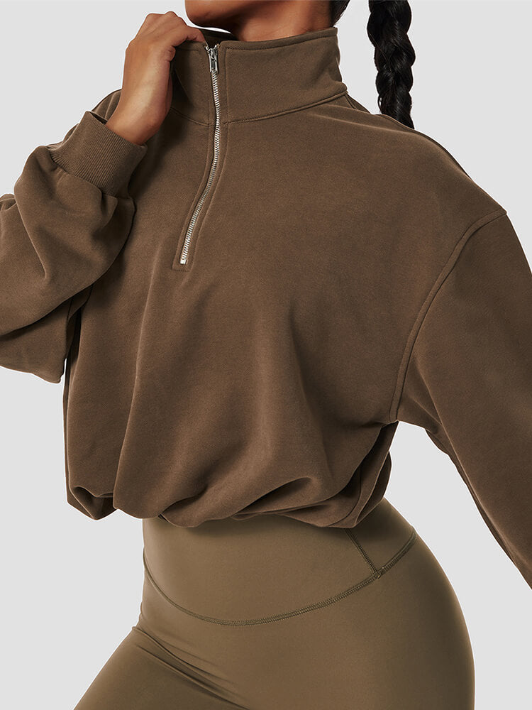 Sustainable Oversized Half Zip Sweatshirt