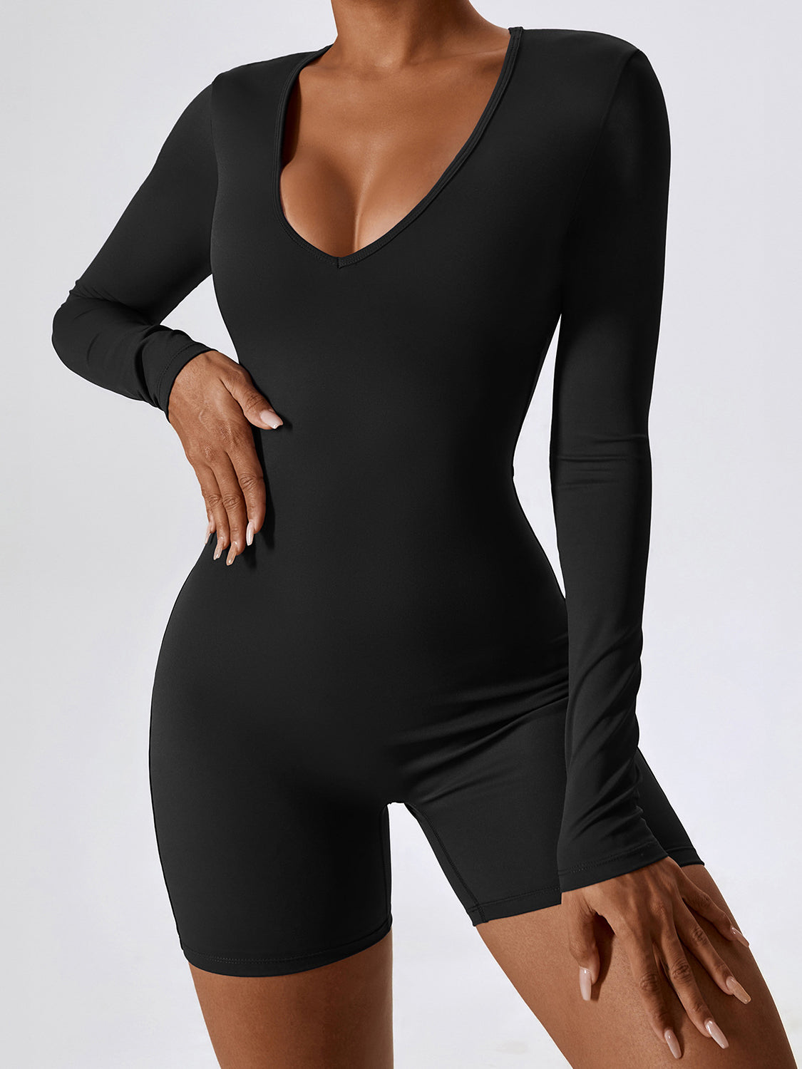 Air Cloud V-Neck Long Sleeve One Piece Jumpsuit