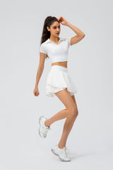 V-Neck Cropped High Waist Top