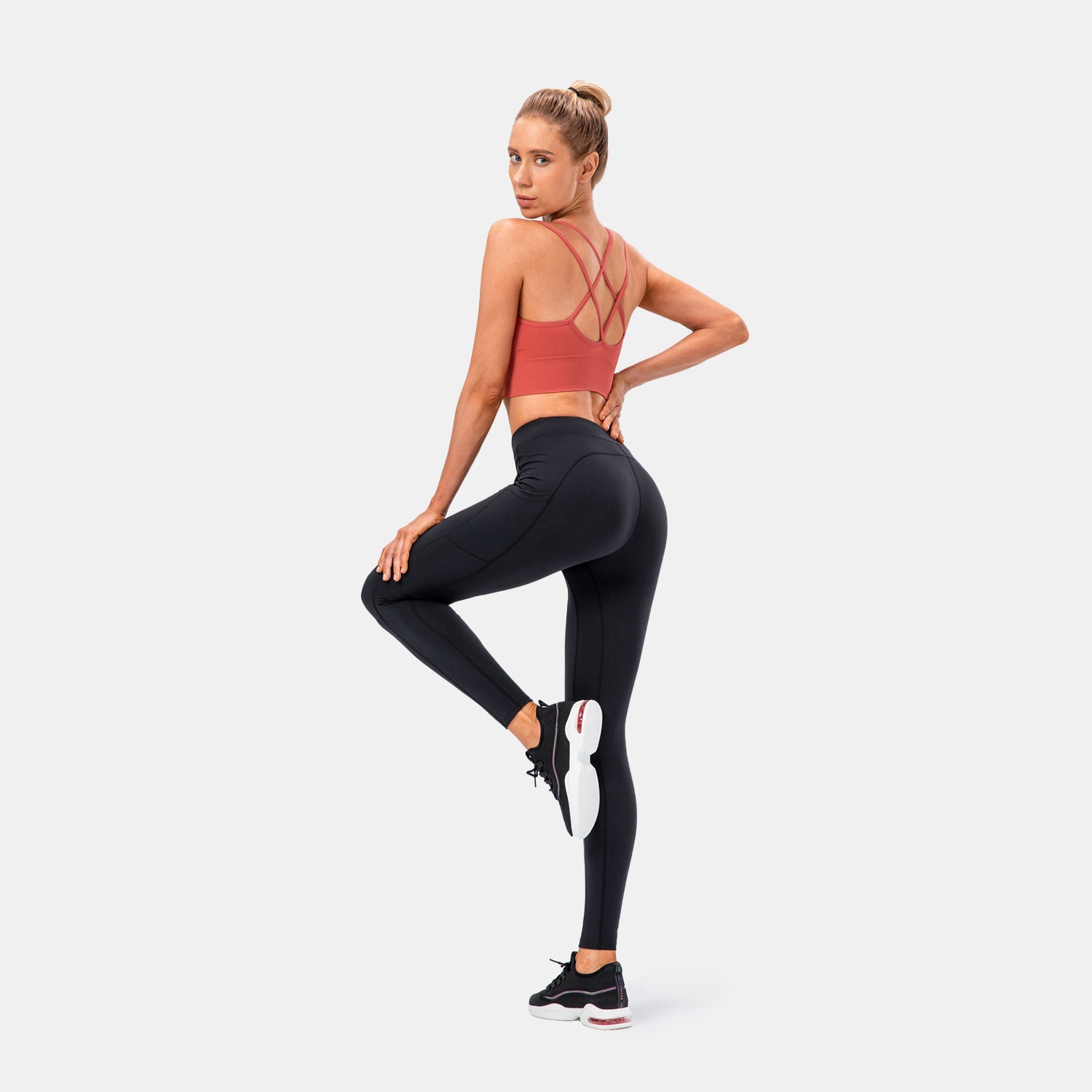 High Waisted Drawstring Pocket Sport Leggings