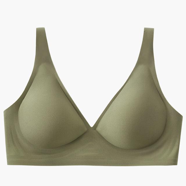 Haullps Wirefree Seamless Bra for Invisible Deep V Plunge Bra with Removeable Padding