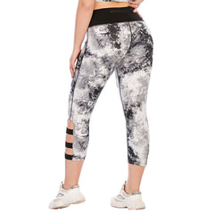 Capri Pants for Plus Size Yoga Leggings Tie Dye