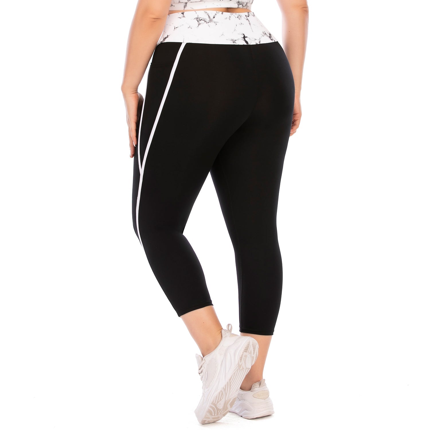 Plus Size Workout Leggings Tummy Control Yoga Pants with Pocket